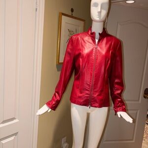 Danier Striking Red Leather Jacket